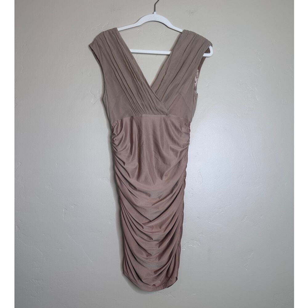 Bebe Tan/Nude Fitted Cocktail Dress Small